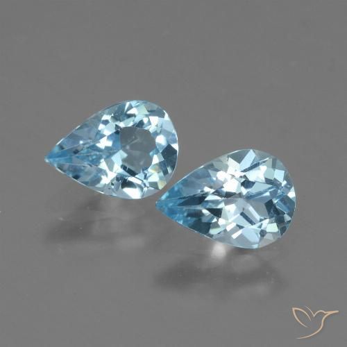 1.51ctw Natural Céu azul Topázio, Formato de pêra, VVS-VS