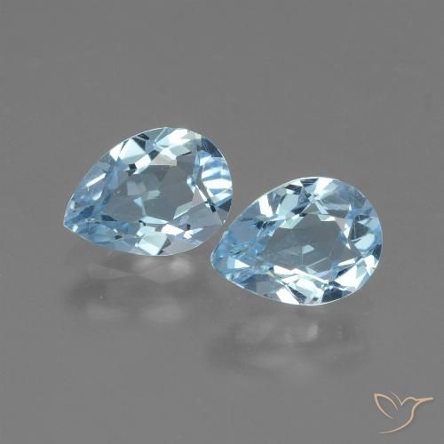 1.65ctw Natural Céu azul Topázio, Formato de pêra, VVS-VS