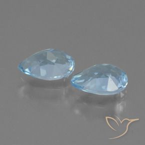 Pedras preciosas de Topázio Céu azul natural de 1.65 ct, Formato de pêra, VVS-VS