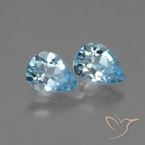 Pedras preciosas de Topázio Azul Suíço natural de 1.55 ct, Formato de pêra, VVS-VS
