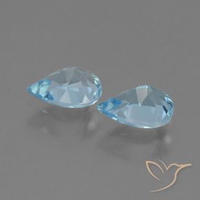 Pedras preciosas de Topázio Azul Suíço natural de 1.55 ct, Formato de pêra, VVS-VS