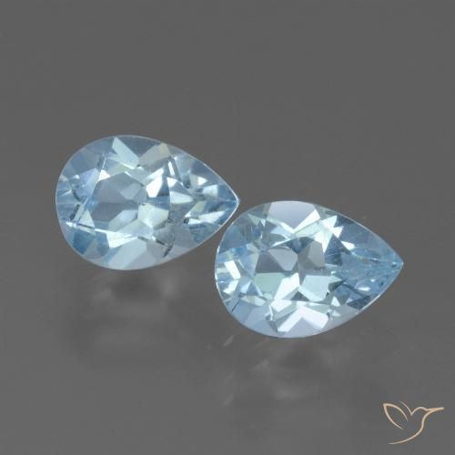 1.70ctw Natural Céu azul Topázio, Formato de pêra, VVS-VS