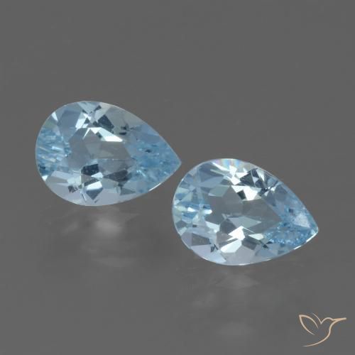 1.66ctw Natural Céu azul Topázio, Formato de pêra, VVS-VS