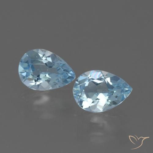 1.58ctw Natural Céu azul Topázio, Formato de pêra, VVS-VS