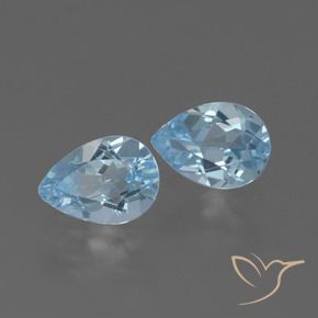 Pedras preciosas de Topázio Céu azul natural de 1.58 ct, Formato de pêra, VVS-VS