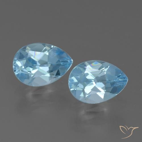 1.72ctw Natural Azul Suíço Topázio, Formato de pêra, VVS-VS