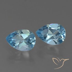 Pedras preciosas de Topázio Azul Suíço natural de 1.77 ct, Formato de pêra, VVS-VS