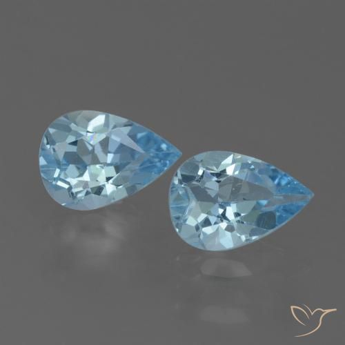 1.55ctw Natural Céu azul Topázio, Formato de pêra, VVS-VS