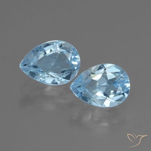 1.79ctw Natural Céu azul Topázio, Formato de pêra, VVS-VS