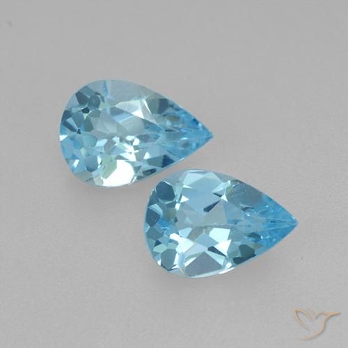 1.55ctw Natural Azul Suíço Topázio, Formato de pêra, VVS-VS