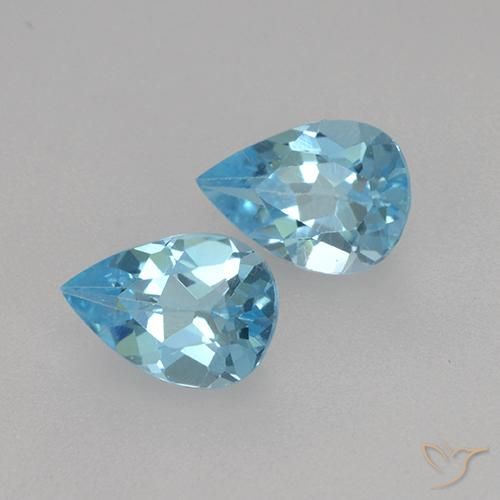 Pedras preciosas de Topázio Azul Suíço natural de 1.55 ct, Formato de pêra, VVS-VS