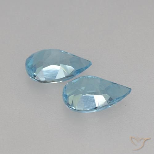 Pedras preciosas de Topázio Azul Suíço natural de 1.55 ct, Formato de pêra, VVS-VS