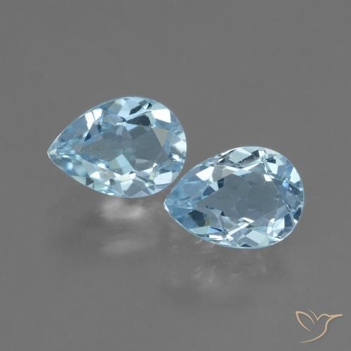 1.67ctw Natural Céu azul Topázio, Formato de pêra, VVS-VS
