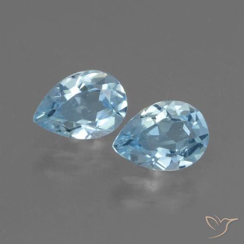 1.69ctw Natural Céu azul Topázio, Formato de pêra, VVS-VS