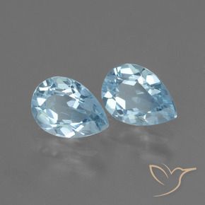 Pedras preciosas de Topázio Céu azul natural de 1.69 ct, Formato de pêra, VVS-VS