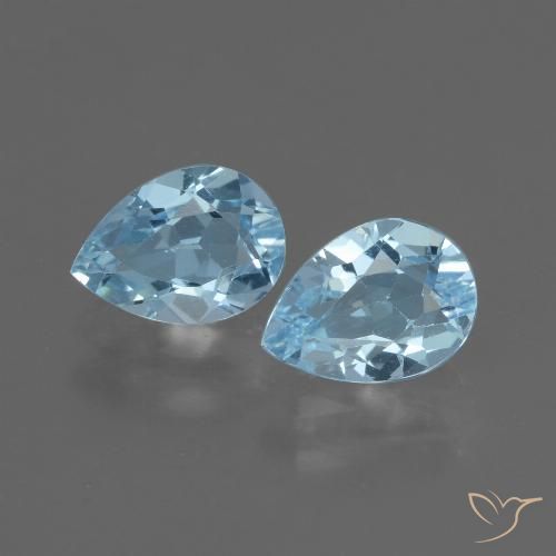 Pedras preciosas de topázio azul natural de 1,68 ct, formato de pêra, VVS-VS