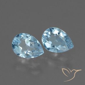 Pedras preciosas de topázio azul natural de 1,68 ct, formato de pêra, VVS-VS