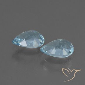 Pedras preciosas de topázio azul natural de 1,68 ct, formato de pêra, VVS-VS
