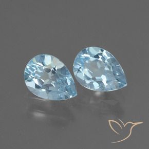 Pedras preciosas de Topázio Céu azul natural de 1.66 ct, Formato de pêra, VVS-VS