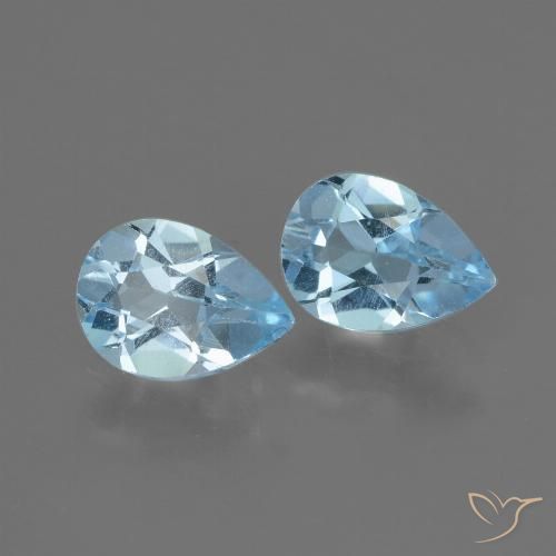 1.49ctw Natural Céu azul Topázio, Formato de pêra, VVS-VS