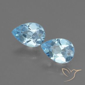 Pedras preciosas de Topázio Céu azul natural de 1.49 ct, Formato de pêra, VVS-VS