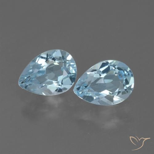1.68ctw Natural Céu azul Topázio, Formato de pêra, VVS-VS