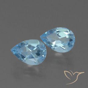 Pedras preciosas de Topázio Azul Suíço natural de 1.57 ct, Formato de pêra, VVS-VS