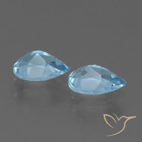 Pedras preciosas de Topázio Azul Suíço natural de 1.57 ct, Formato de pêra, VVS-VS