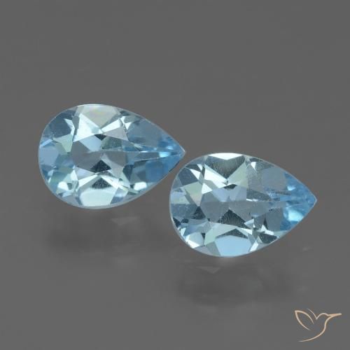 1.60ctw Natural Céu azul Topázio, Formato de pêra, VVS-VS