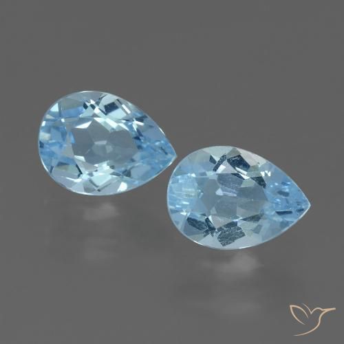 1.75ctw Natural Céu azul Topázio, Formato de pêra, VVS-VS