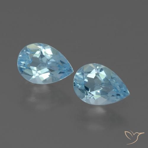 1.60ctw Natural Céu azul Topázio, Formato de pêra, VVS-VS