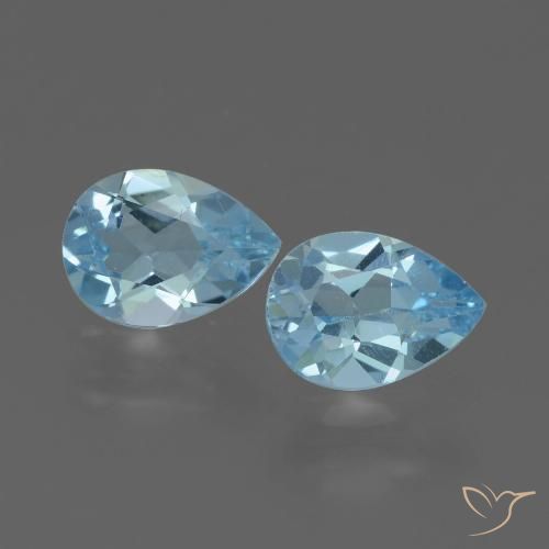 1.65ctw Natural Céu azul Topázio, Formato de pêra, VVS-VS