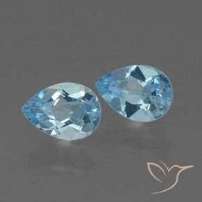 Pedras preciosas de Topázio Céu azul natural de 1.65 ct, Formato de pêra, VVS-VS