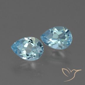 Pedras preciosas de Topázio Céu azul natural de 1.65 ct, Formato de pêra, VVS-VS