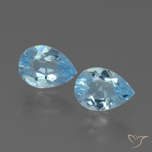 1.65ctw Natural Azul Suíço Topázio, Formato de pêra, VVS-VS