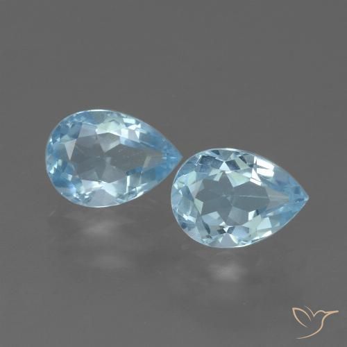 1.72ctw Natural Céu azul Topázio, Formato de pêra, VVS-VS