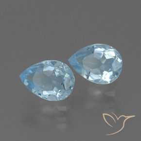 Pedras preciosas de Topázio Céu azul natural de 1.72 ct, Formato de pêra, VVS-VS