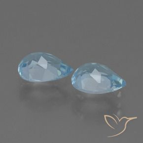Pedras preciosas de Topázio Céu azul natural de 1.72 ct, Formato de pêra, VVS-VS