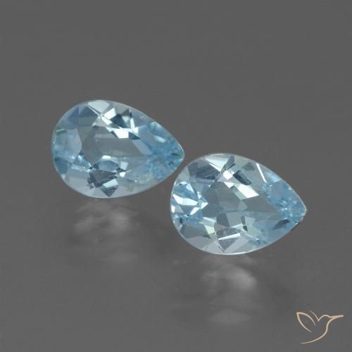 1.66ctw Natural Céu azul Topázio, Formato de pêra, VVS-VS