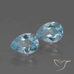 Pedras preciosas de Topázio Céu azul natural de 1.66 ct, Formato de pêra, VVS-VS