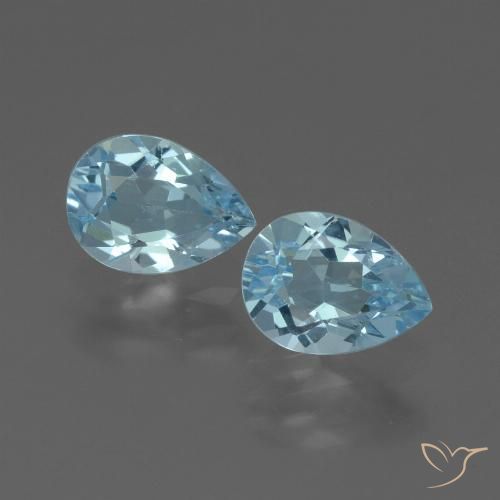 1.75ctw Natural Céu azul Topázio, Formato de pêra, VVS-VS