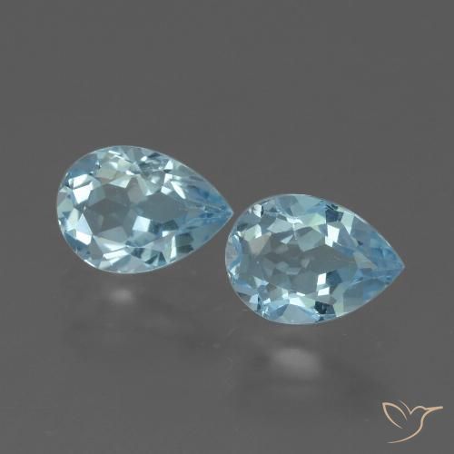 1.70ctw Natural Céu azul Topázio, Formato de pêra, VVS-VS