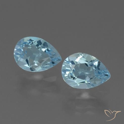 1.80ctw Natural Céu azul Topázio, Formato de pêra, VVS-VS