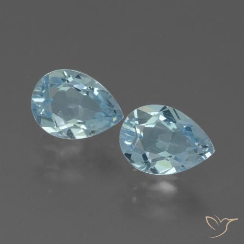 1.74ctw Natural Céu azul Topázio, Formato de pêra, VVS-VS