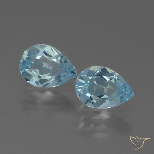 1.73ctw Natural Céu azul Topázio, Formato de pêra, VVS-VS