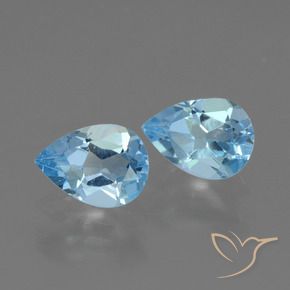 Pedras preciosas de Topázio Céu azul natural de 1.72 ct, Formato de pêra, VVS-VS