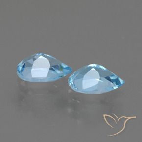 Pedras preciosas de Topázio Céu azul natural de 1.72 ct, Formato de pêra, VVS-VS