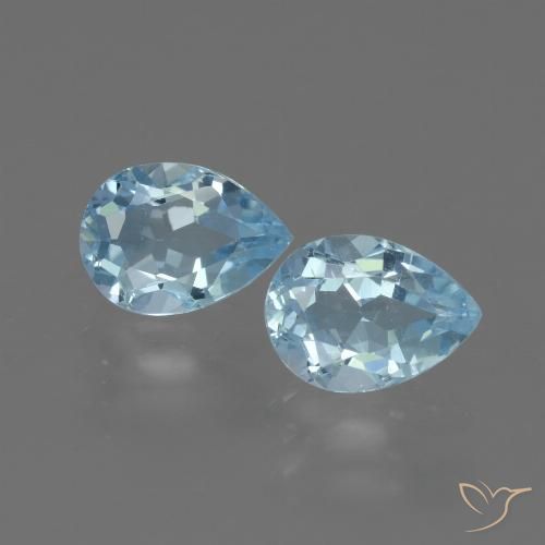 1.76ctw Natural Céu azul Topázio, Formato de pêra, VVS-VS