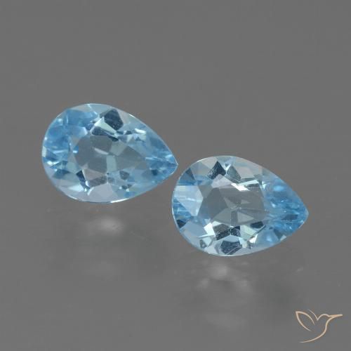 1.76ctw Natural Azul Suíço Topázio, Formato de pêra, VVS-VS
