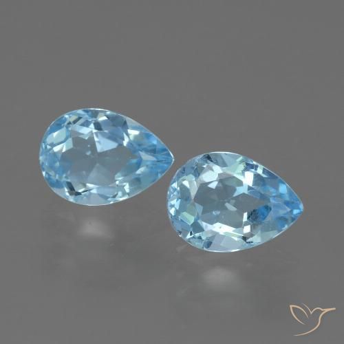 1.79ctw Natural Céu azul Topázio, Formato de pêra, VVS-VS